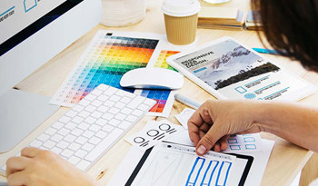 person working on design project