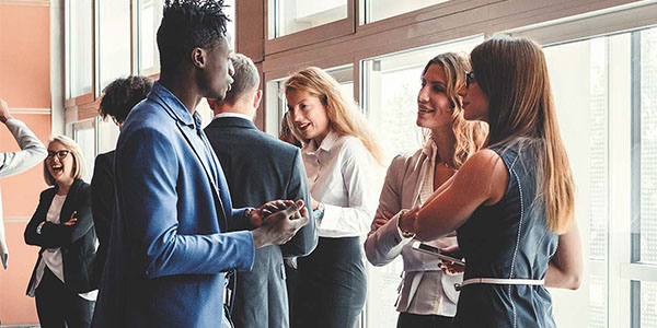 people mingling at fundraising event