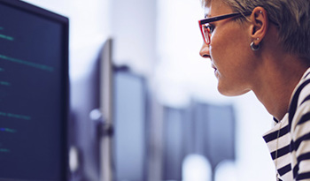 woman working at computer